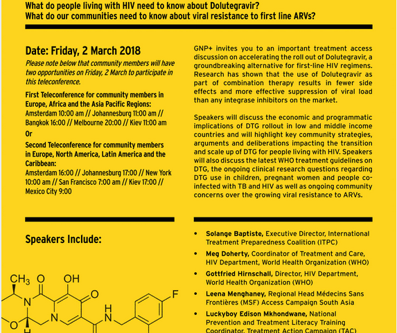 Civil Society Speaks: Fighting for Universal Access To Dolutegravir (DTG)!
